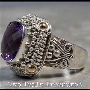 True Bali sterling silver and 18k gold ring